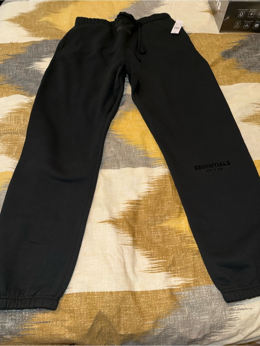 Essentials Black Men's Fleece Joggers with Logo Size XL